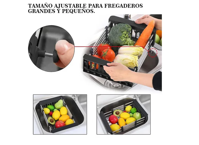 Foto 4 pulgar | Escurridor Xtellar Trastes Verduras Y Frutas Expansible Tarja