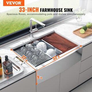 Foto 2 | Fregadero De Cocina Farmhouse Vevor, 84 Cm, Acero Inoxidable 304, Con Acc - Venta Internacional.