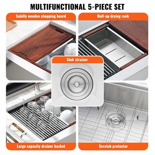 Foto 3 | Fregadero De Cocina Farmhouse Vevor, 84 Cm, Acero Inoxidable 304, Con Acc - Venta Internacional.