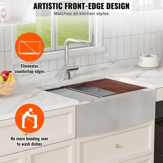 Foto 6 | Fregadero De Cocina Farmhouse Vevor, 84 Cm, Acero Inoxidable 304, Con Acc - Venta Internacional.