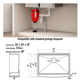 Foto 7 | Fregadero De Cocina Farmhouse Vevor, 84 Cm, Acero Inoxidable 304, Con Acc - Venta Internacional.