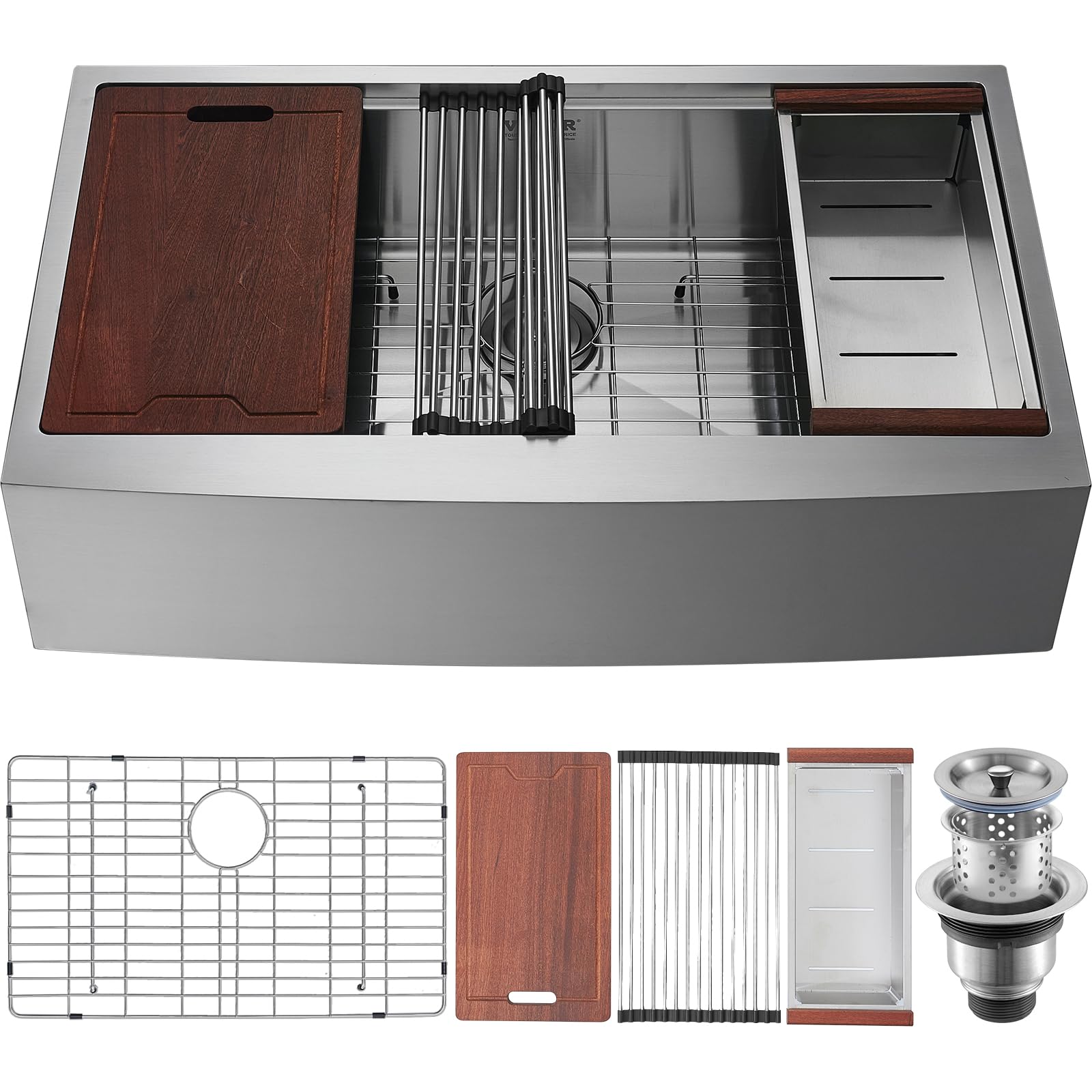 Foto 2 pulgar | Fregadero De Cocina Farmhouse Vevor 304 De Acero Inoxidable 30 Cm Con Acc - Venta Internacional.