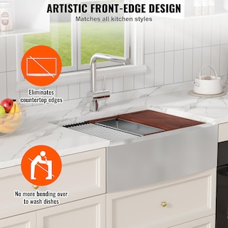 Foto 7 | Fregadero De Cocina Farmhouse Vevor 304 De Acero Inoxidable 30 Cm Con Acc - Venta Internacional.