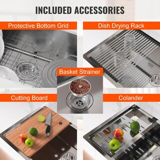 Foto 6 | Fregadero De Cocina Vevor 304 De Acero Inoxidable Con Soporte Superior De 33 Pulgadas - Venta Internacional.