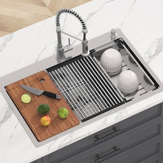 Foto 7 | Fregadero De Cocina Vevor 304 De Acero Inoxidable Con Soporte Superior De 33 Pulgadas - Venta Internacional.