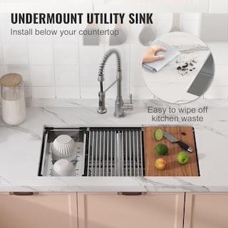 Foto 4 | Fregadero De Cocina Vevor 304 De Acero Inoxidable Con Cuencos Dobles De 33 Pulgadas - Venta Internacional.