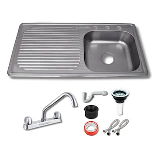 Foto 1 | Fregadero Tarja Acero Inox De Empotrar 100x50cm (con Kit) (escurridor Izquierdo)