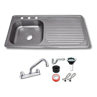 Foto 1 | Fregadero Tarja Acero Inox De Empotrar 100x50cm (con Kit) (escurridor Derecho)