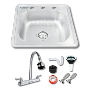 Foto 1 | Tarja Fregadero Tipo Bar Acero Inox 48x48 Cm C/kit Mezc Flex