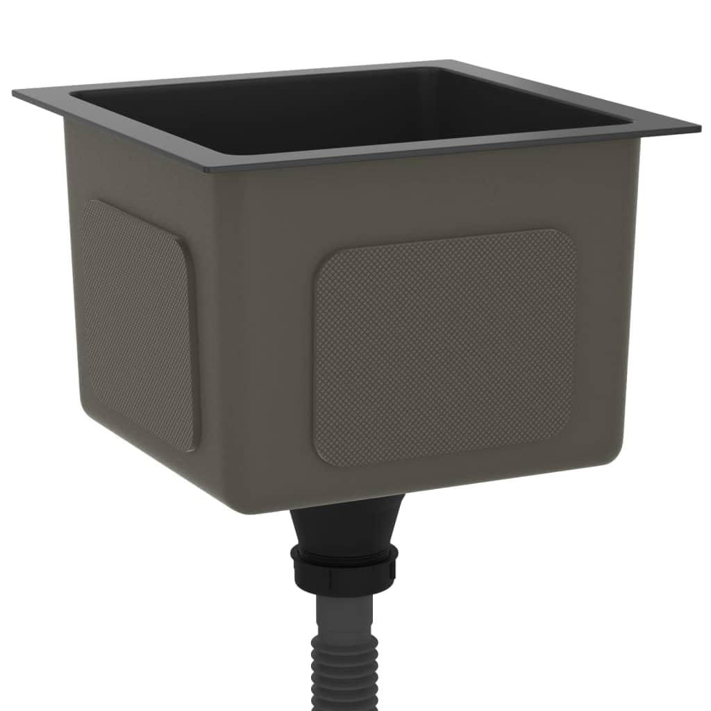 Foto 5 pulgar | Fregadero De Cocina Vidaxl Hecho A Mano, Empotrable, De Un Solo Tazón, Negro, Ss - Venta Internacional.