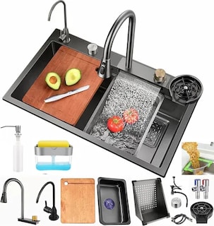 Foto 1 | 80x45 Fregadero Xtellar De Cocina Tarja Cascada 304 Acero Inoxidable