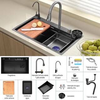 Foto 2 | Fregadero Xtellar De Cocina Tarja Cascada 304 Acero Inoxidable