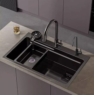 Foto 2 | Fregadero Elegante De Cocina De Acero Inoxidable 304 De 68x45x20cm Resistente Al Desgaste Y Con Kit De Instalacion