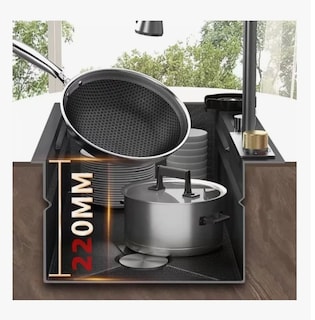 Foto 4 | Fregadero Premium De Cocina De Acero Inoxidable 304 Con Accesorios De Instalacion 75 Cm X 45 Cm X 22 Cmnegro