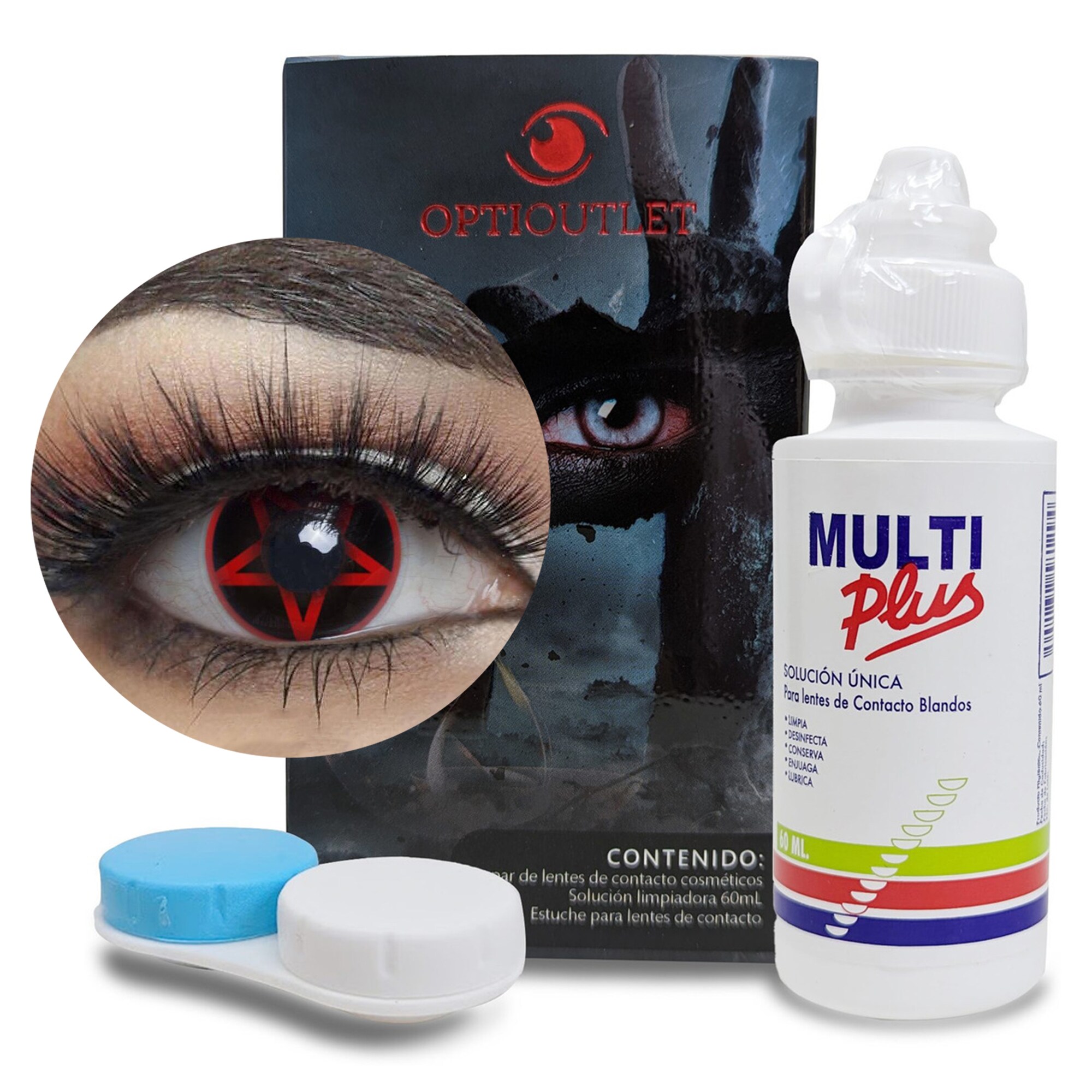 Pupilentes de Color Optioutlet Pentagrama-(F107) para Maquillaje y Disfraces $429