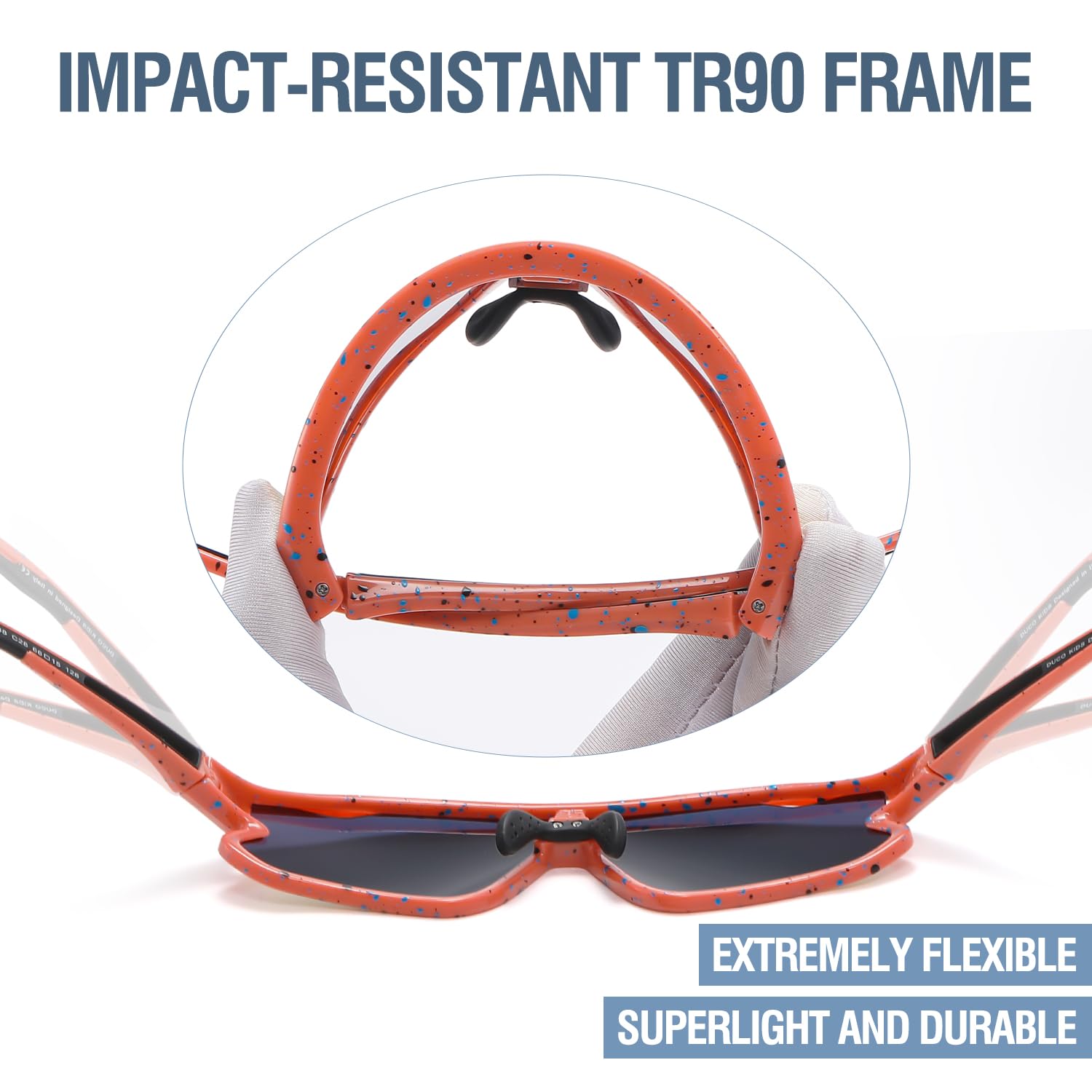 Foto 6 pulgar | Gafas De Sol Duco Dk268 Kids Uv400 Lightweight Tr90 Naranja - Venta Internacional.