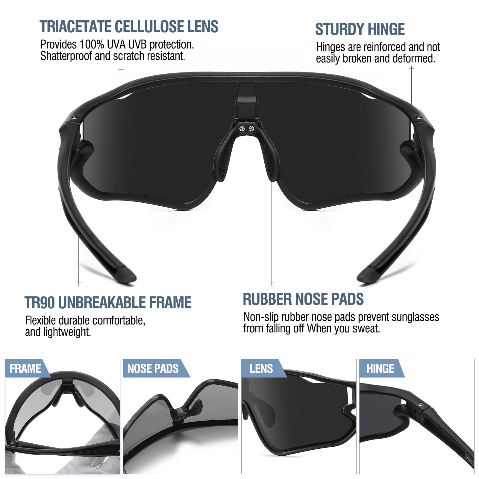 Foto 6 pulgar | Gafas De Sol Duco Dk268 Para Niños Y Jóvenes De Béisbol Tr90 Uv400 - Venta Internacional.