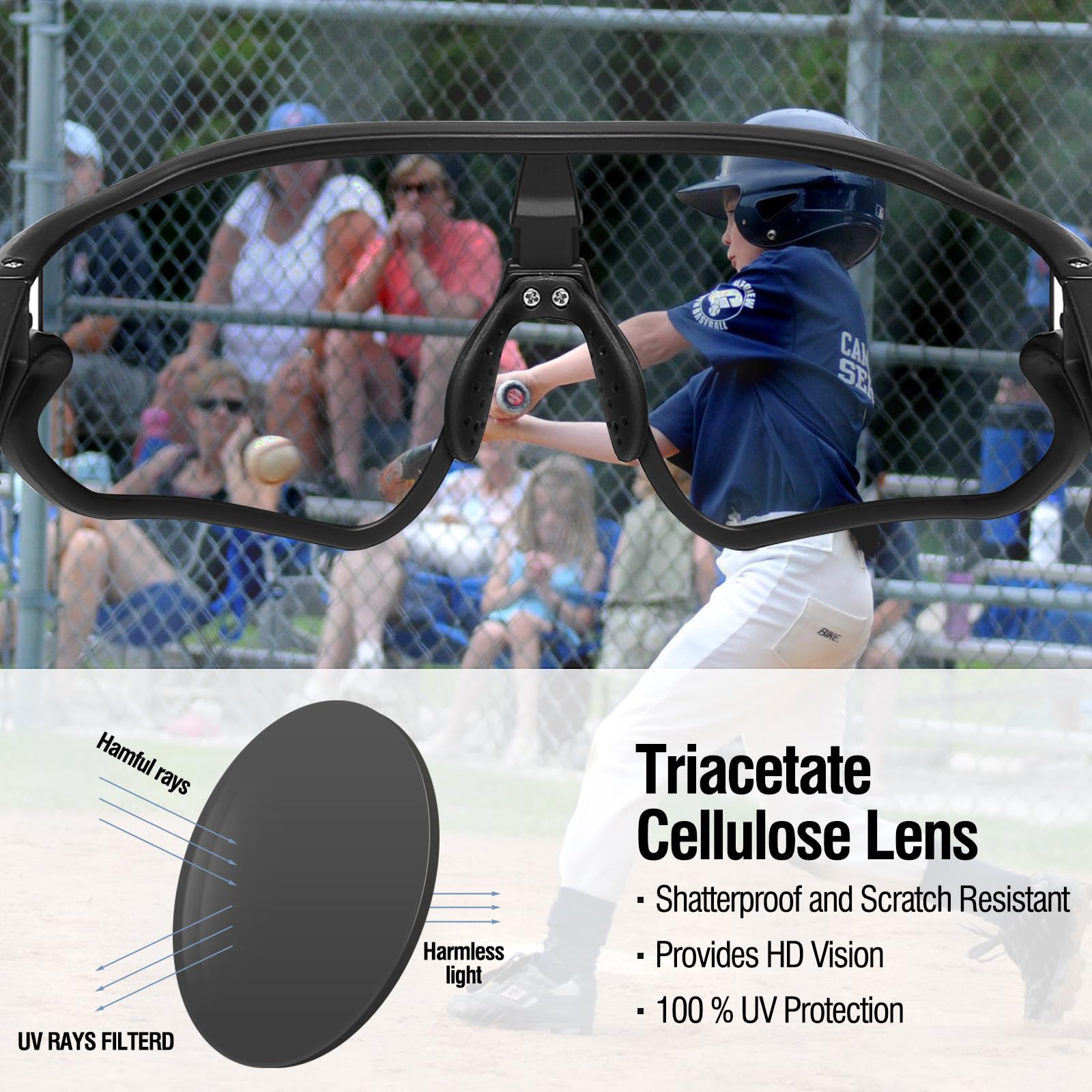 Foto 6 | Gafas De Sol Duco Dk268 Para Niños Y Jóvenes De Béisbol Tr90 Uv400 - Venta Internacional.