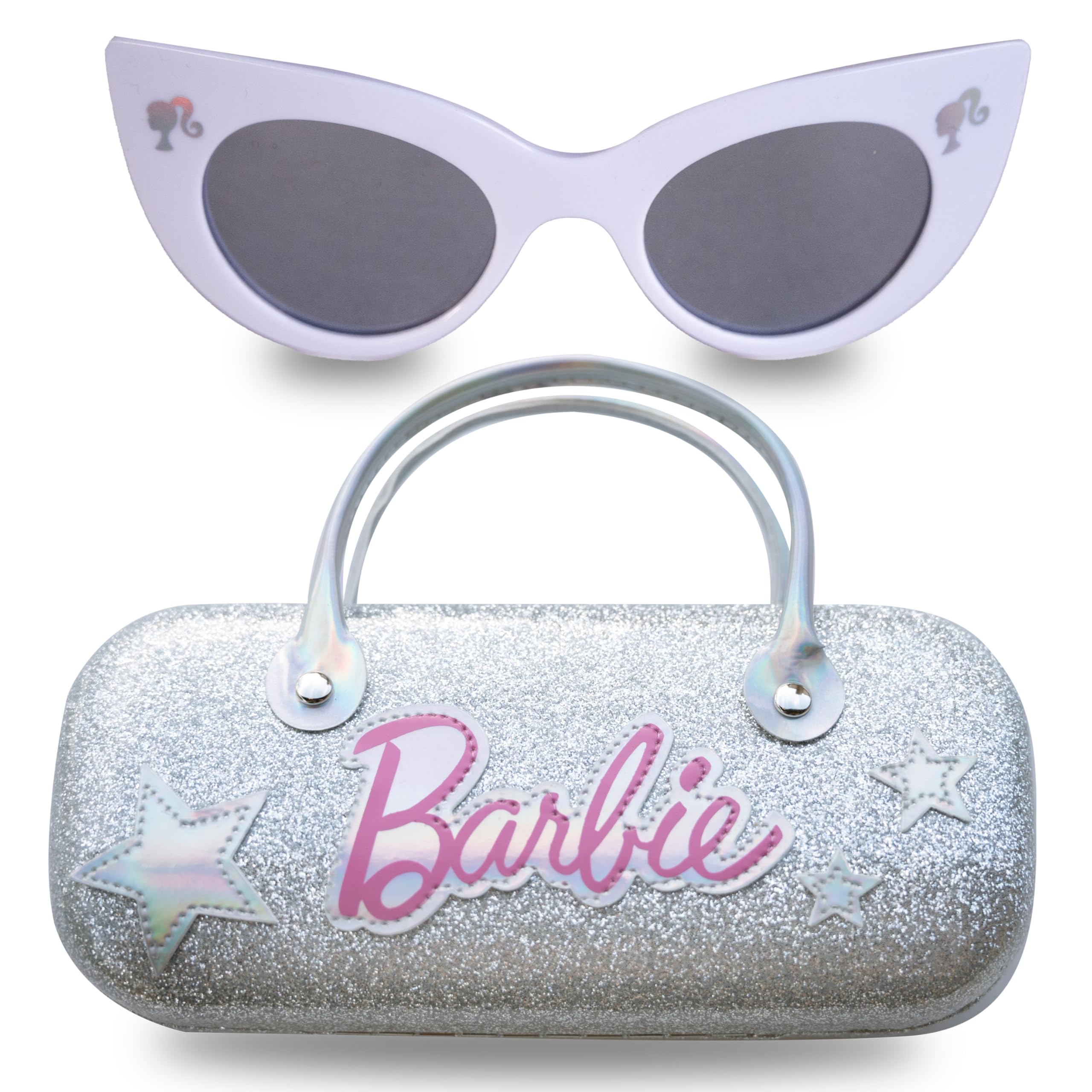 Foto 2 pulgar | Gafas De Sol Barbie Con Forma De Ojo De Gato Para Niña, Con Asa, Funda Rígida Plateada - Venta Internacional.