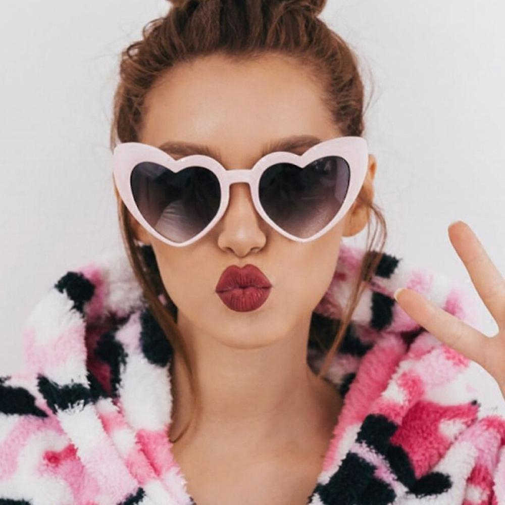 Foto 2 pulgar | Gafas De Sol Huoguo Retro Fashion En Forma De Corazón Uv400 Para Mujer - Venta Internacional.