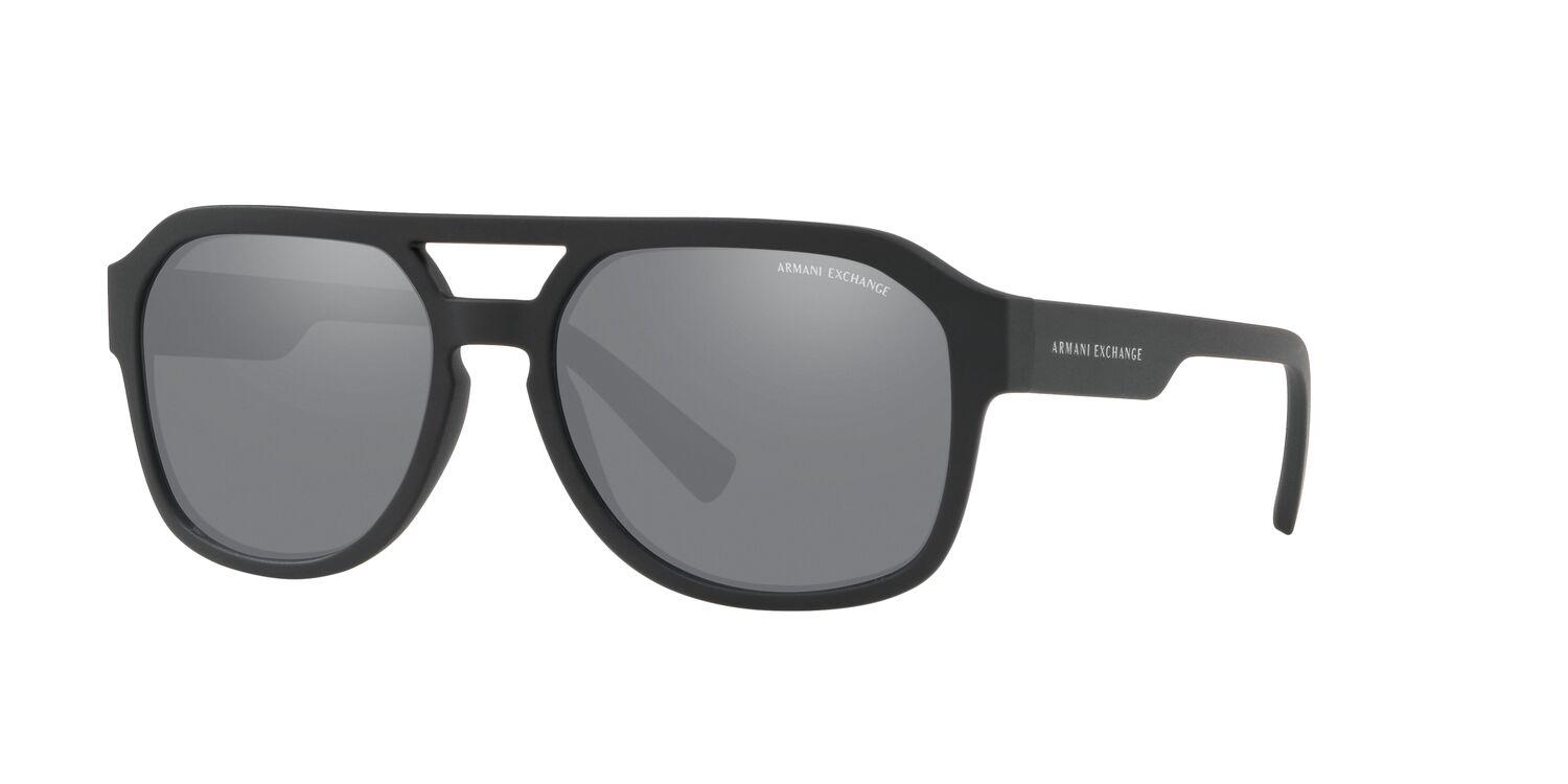 Foto 3 pulgar | Lentes de Sol Aviador Matte Black Light Grey Mirror Armani Exchange color Negro