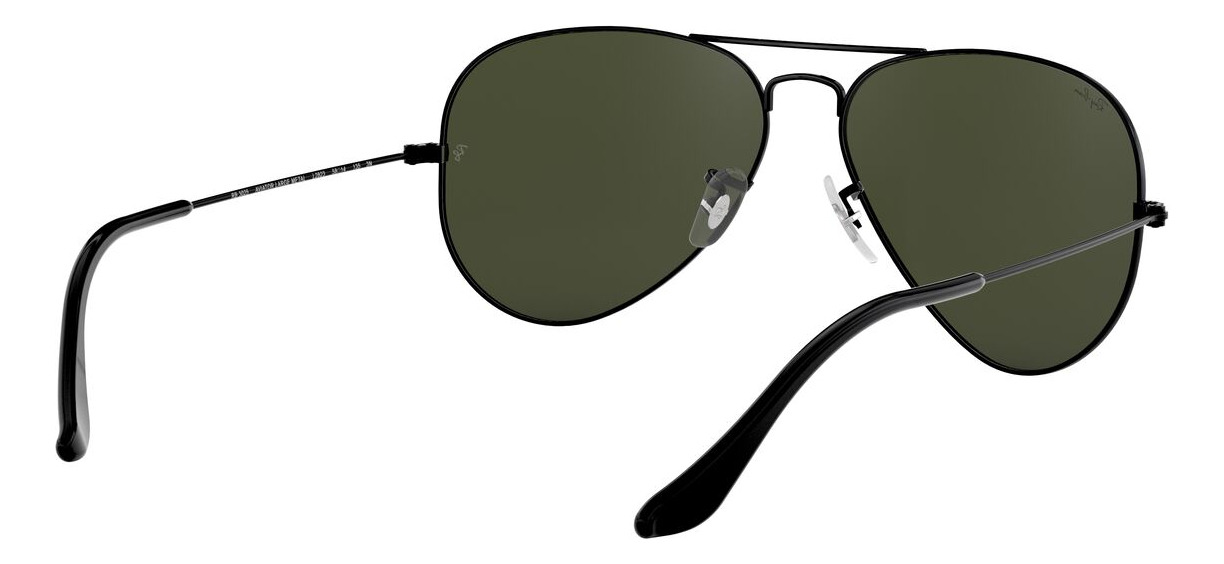 Foto 9 pulgar | Lentes De Sol Aviator Negro Ray-ban