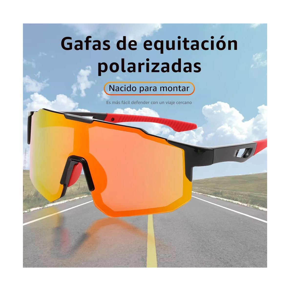 Foto 2 | Lentes de Sol Eo Safe Imports Esi11688 Deportivos Rojos para Hombre