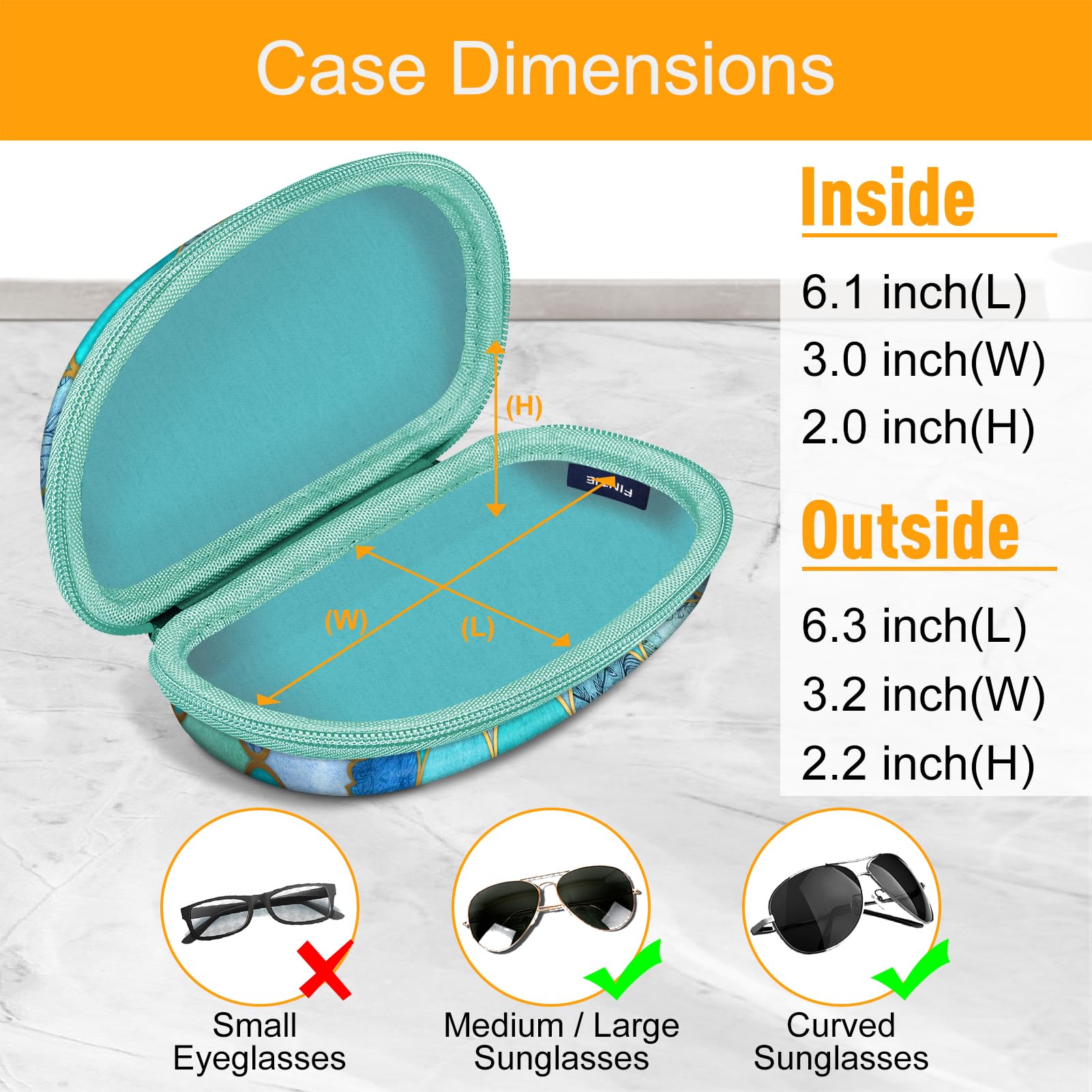 Foto 2 | Funda Para Gafas De Sol Fintie Hard Shell A Prueba De Golpes Con Mosquetón - Venta Internacional