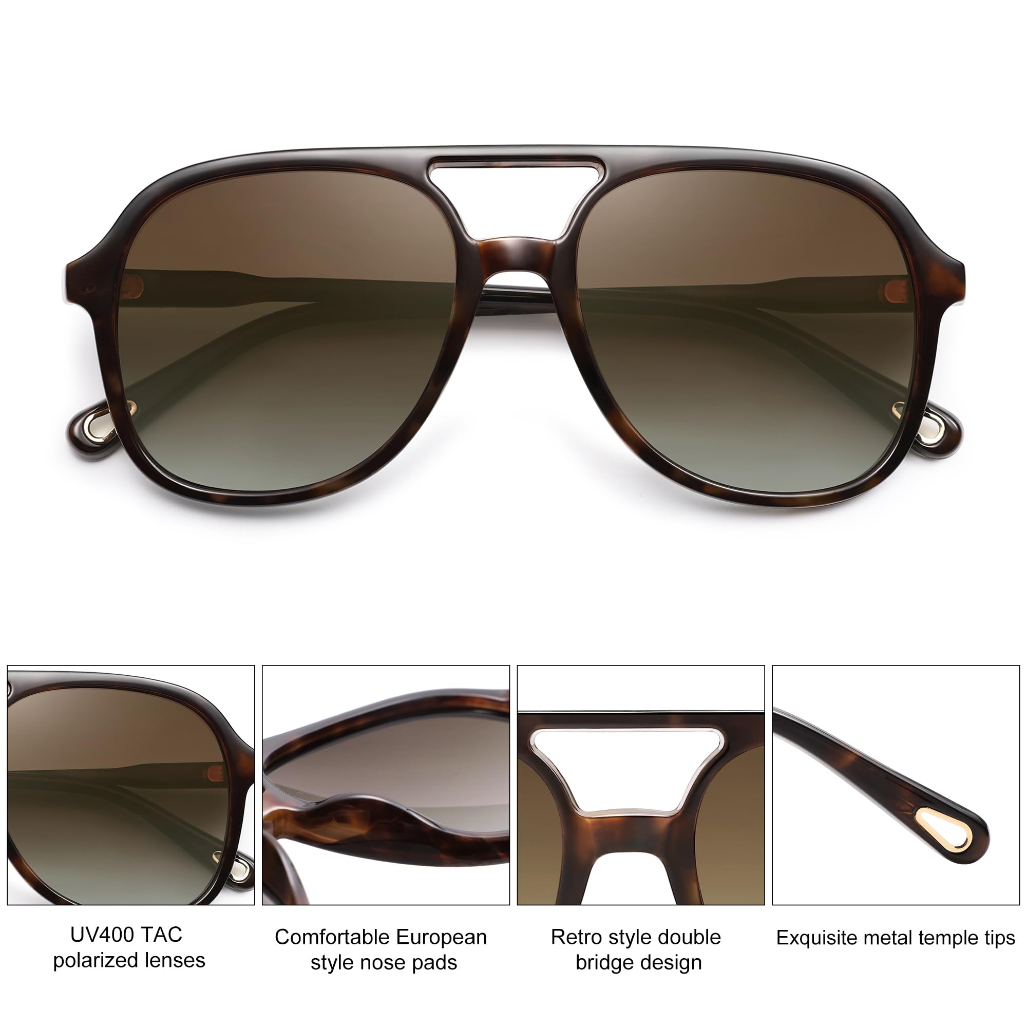 Foto 3 pulgar | Gafas De Sol Sojos Retro Polarized Aviator Sj2174 Brown Para Mujeres Y Hombres - Venta Internacional.