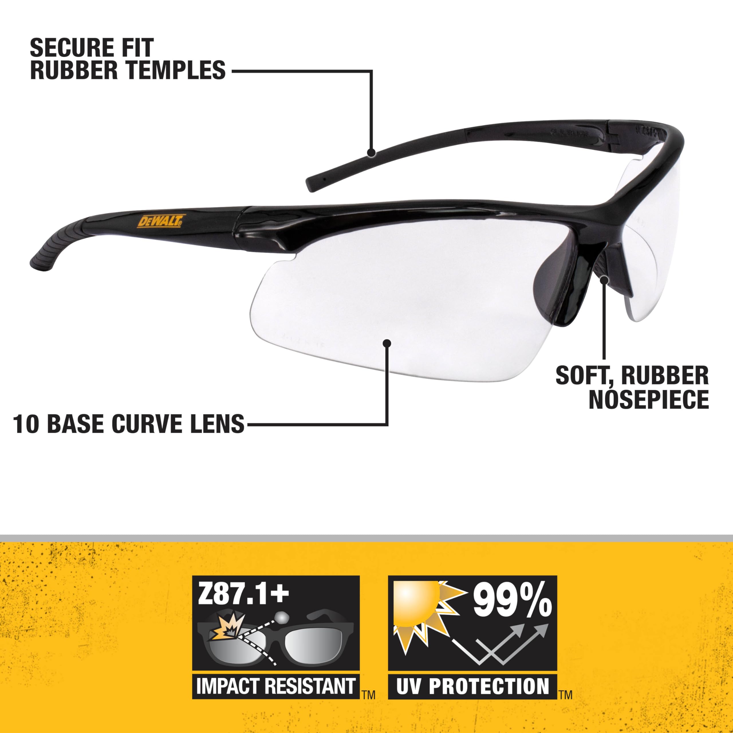 Foto 3 pulgar | Gafas Protectoras Dewalt Dpg51 Radius Unisex, Paquete De 4 - Venta Internacional.