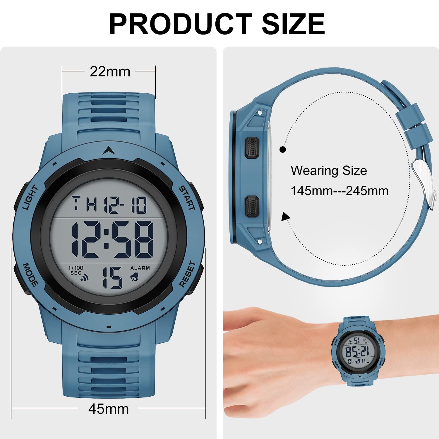 Foto 5 pulgar | Reloj Deportivo Golden Hour Waterproof Digital Para Hombre - Venta Internacional.