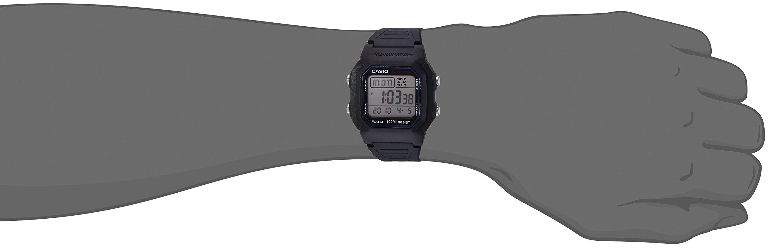 Foto 6 | Reloj Casio Classic W800h-1av, Correa Deportiva De Resina Negra Para Hombre - Venta Internacional.