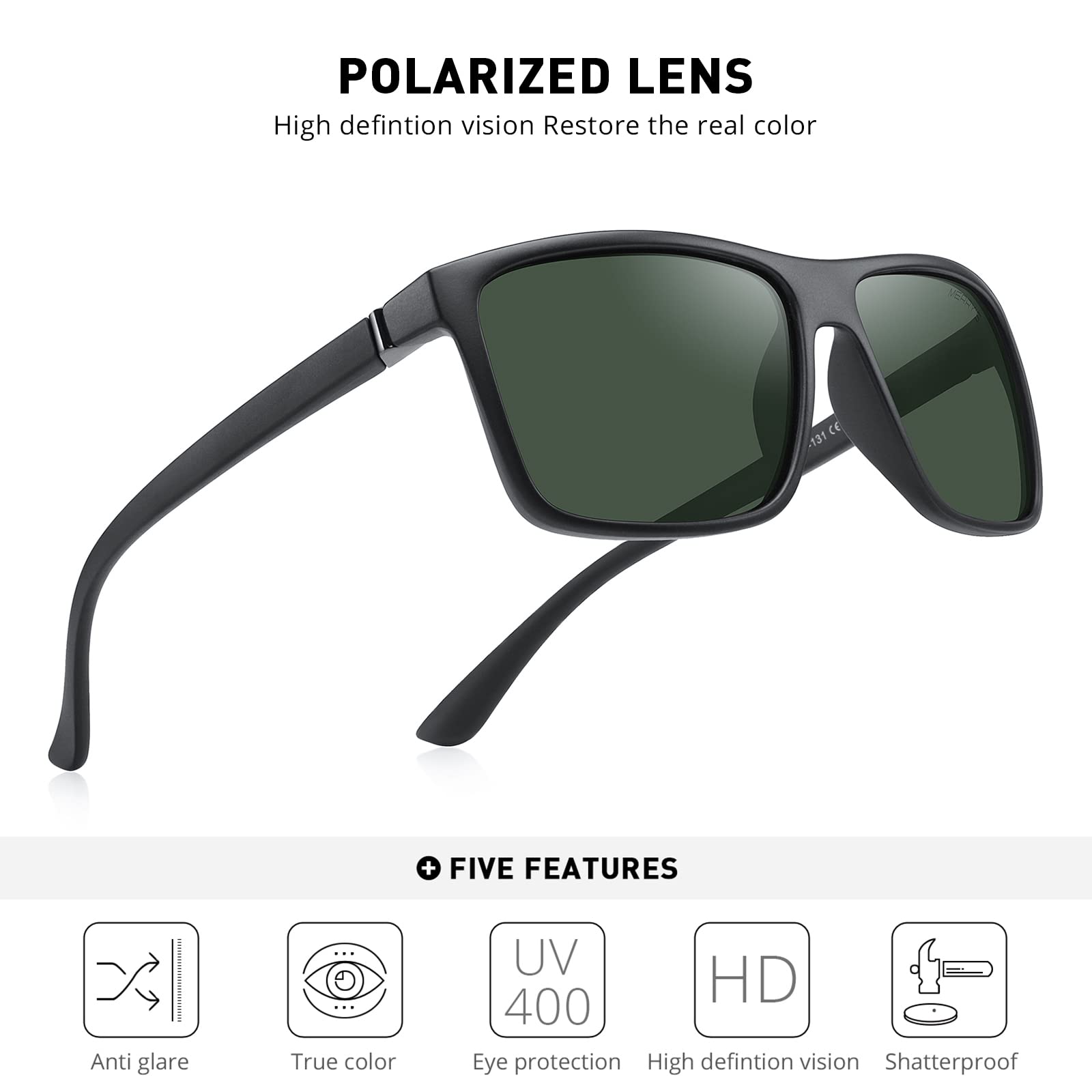 Foto 5 | Gafas De Sol Merry's Rectangulares Polarizadas Uv400 S8225 Para Hombre Y Mujer - Venta Internacional.