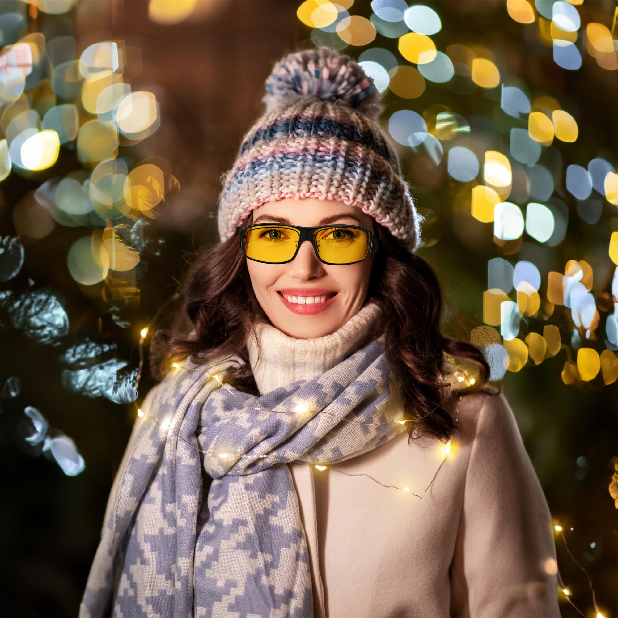 Foto 2 | Gafas De Conducción Nocturna Feisedy B2593 Con Lente Amarilla Polarizada - Venta Internacional.