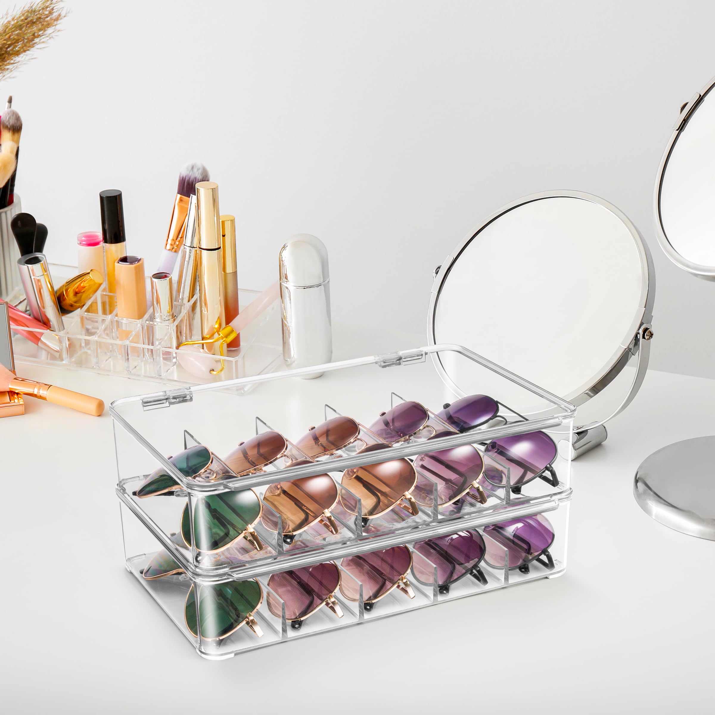 Foto 7 | Organizador De Gafas De Sol Sorbus, De Plástico, Apilable, 5 Secciones - Venta Internacional.