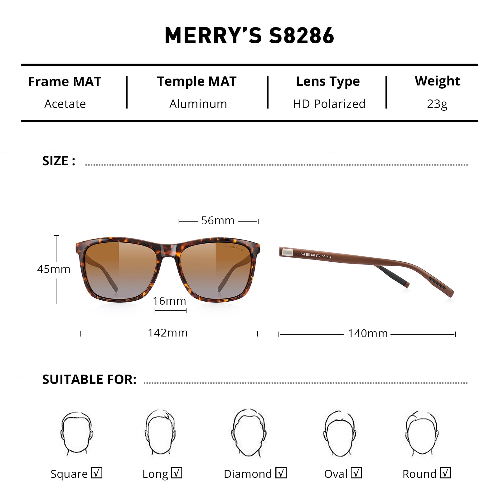 Foto 3 pulgar | Gafas De Sol Merry's Unisex De Aluminio Polarizado S8286 - Venta Internacional.