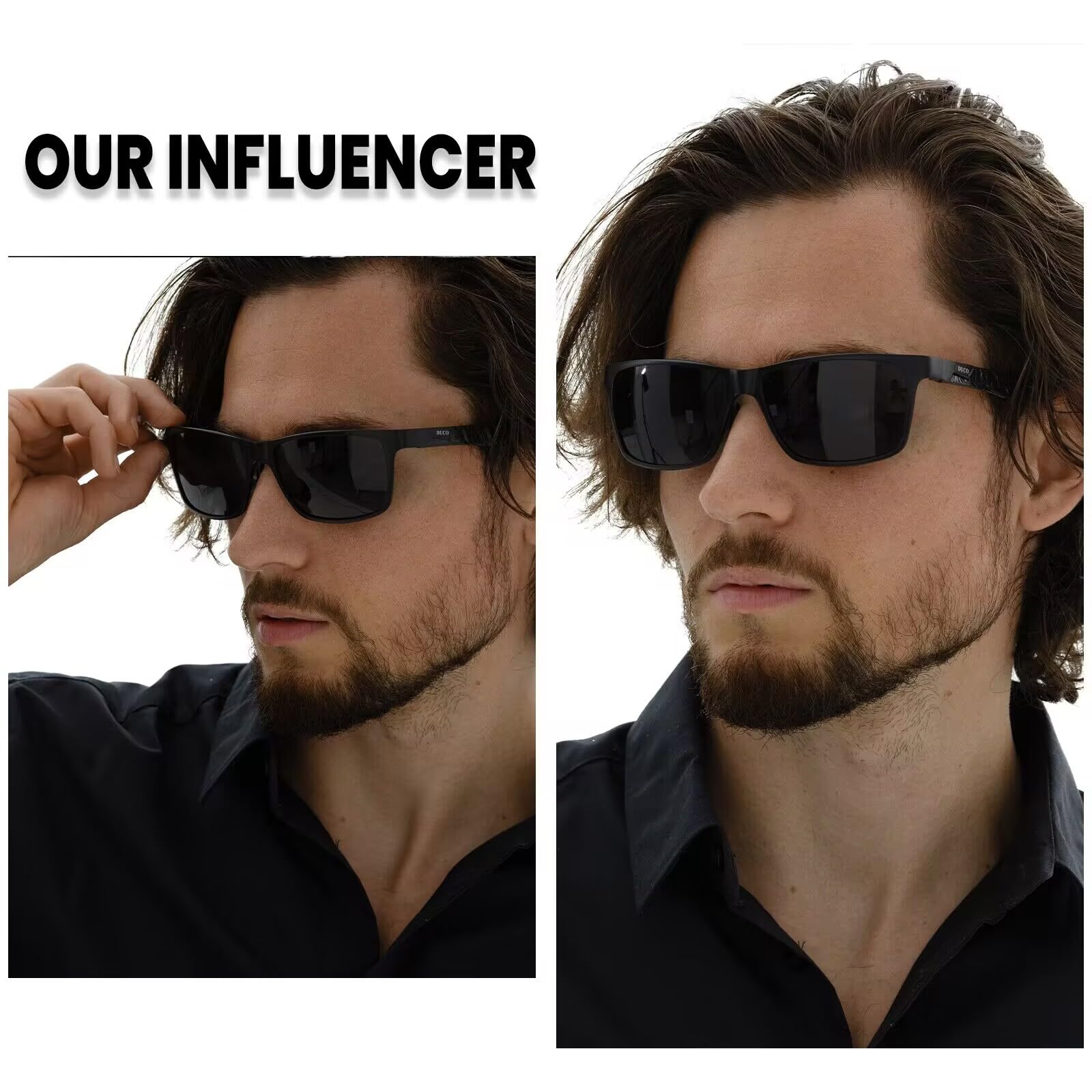 Foto 3 pulgar | Gafas De Sol Duco Square Polarized Para Hombre En Fibra De Carbono 8206 - Venta Internacional.