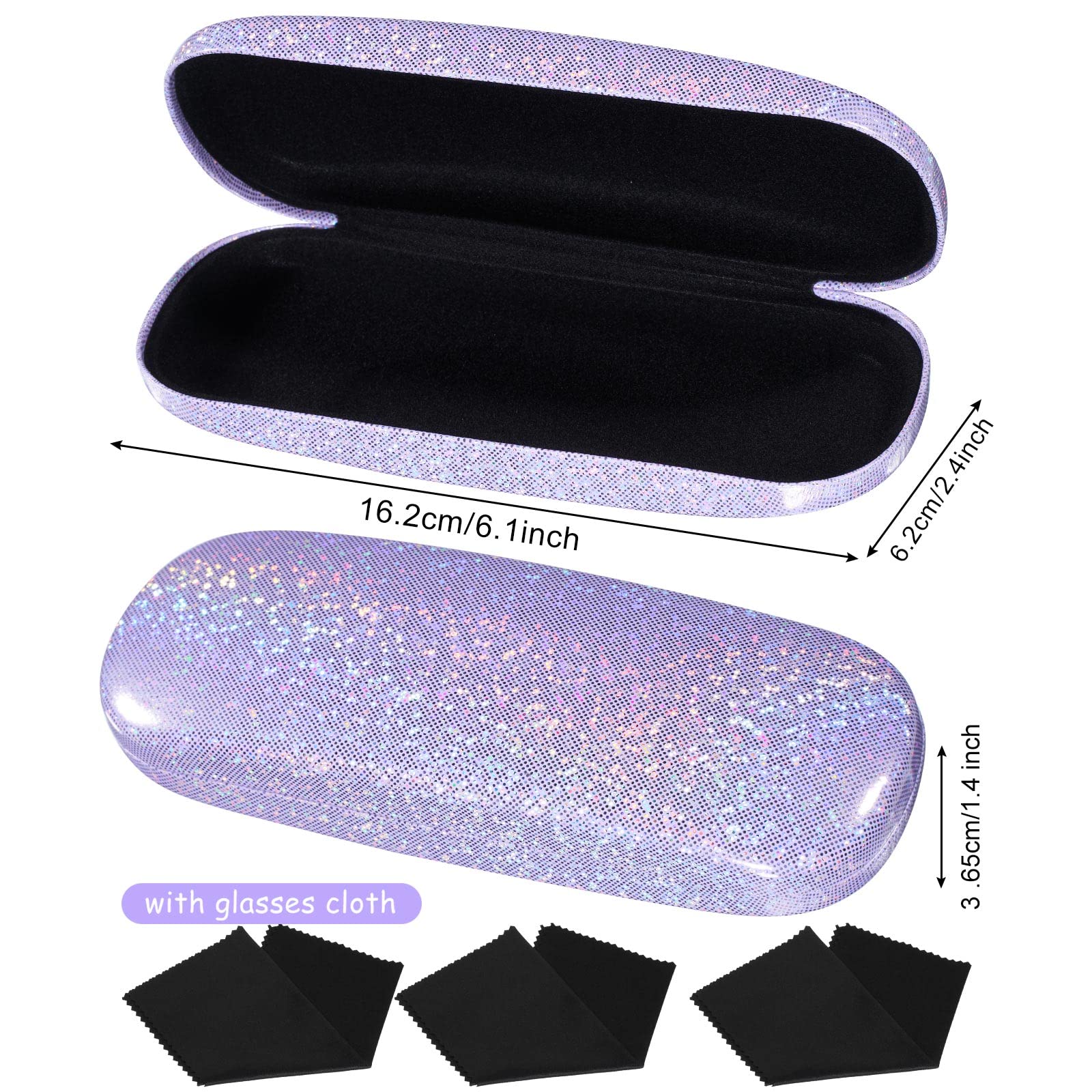 Foto 3 pulgar | Estuches Rígidos Para Gafas De Sol Weewooday Con Purpurina - Venta Internacional.