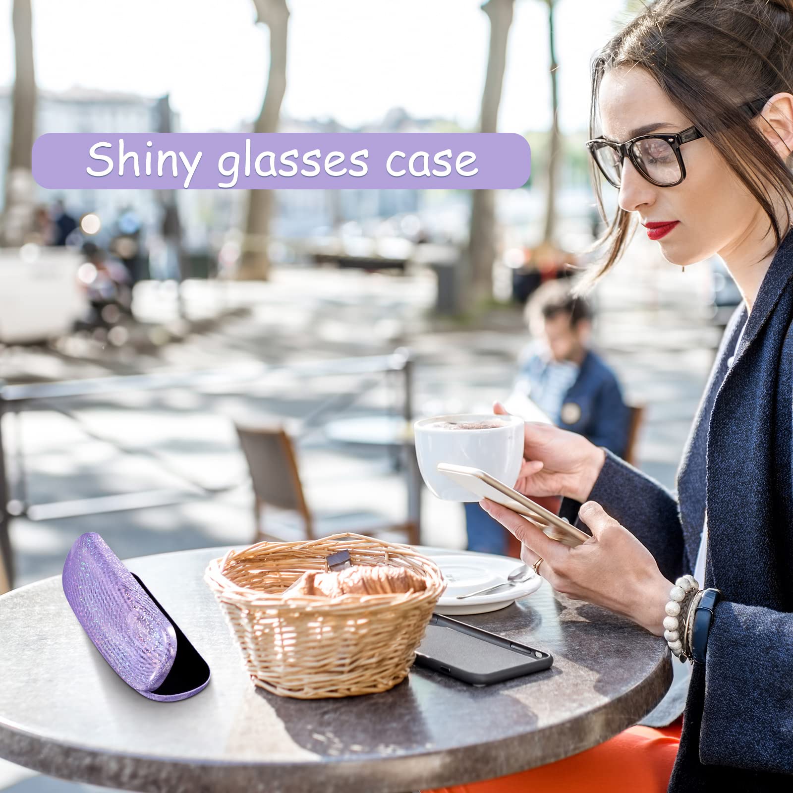 Foto 7 pulgar | Estuches Rígidos Para Gafas De Sol Weewooday Con Purpurina - Venta Internacional.