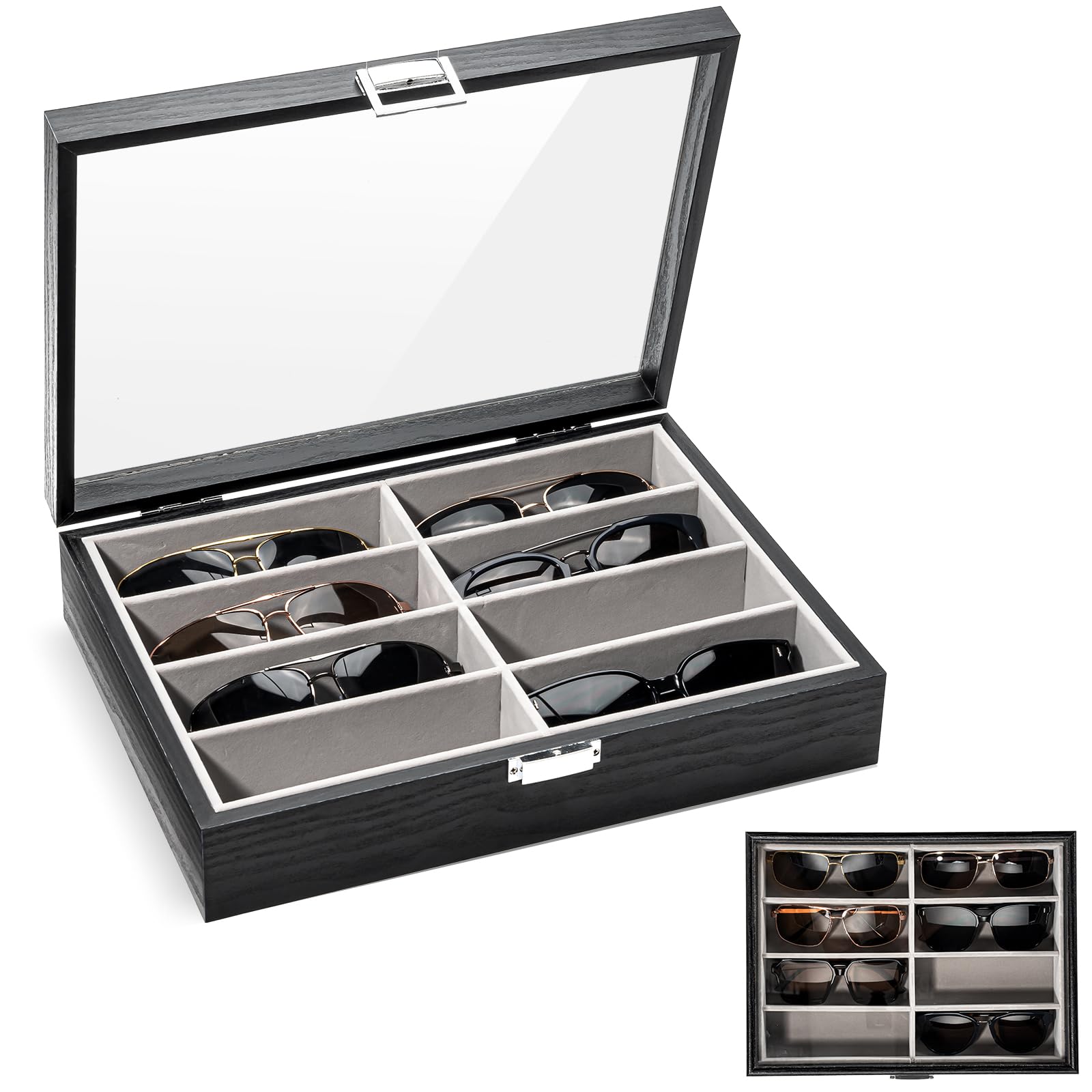 Foto 2 pulgar | Organizador De Gafas De Sol Procase De Madera Para Hombre Y Mujer - Venta Internacional.