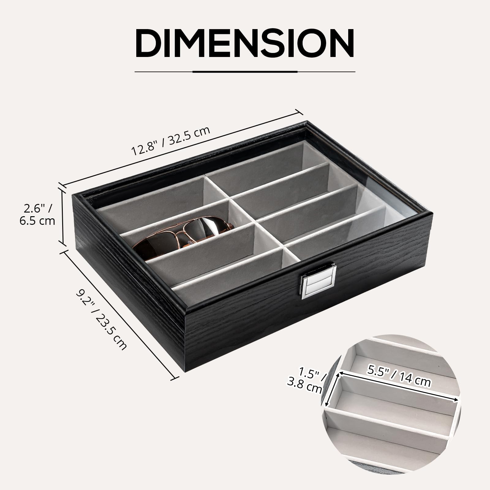 Foto 7 pulgar | Organizador De Gafas De Sol Procase De Madera Para Hombre Y Mujer - Venta Internacional.