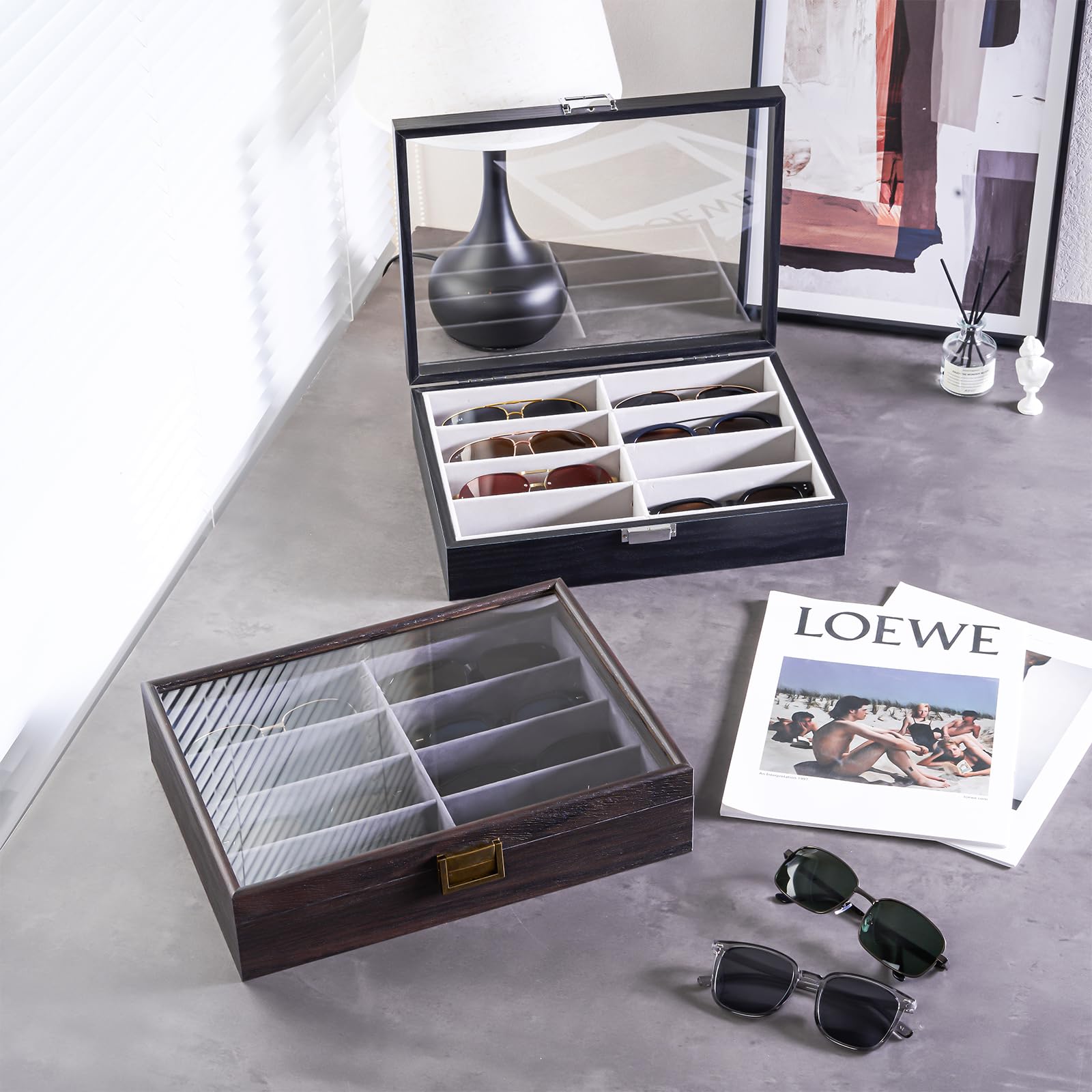 Foto 7 | Organizador De Gafas De Sol Procase De Madera Para Hombre Y Mujer - Venta Internacional.