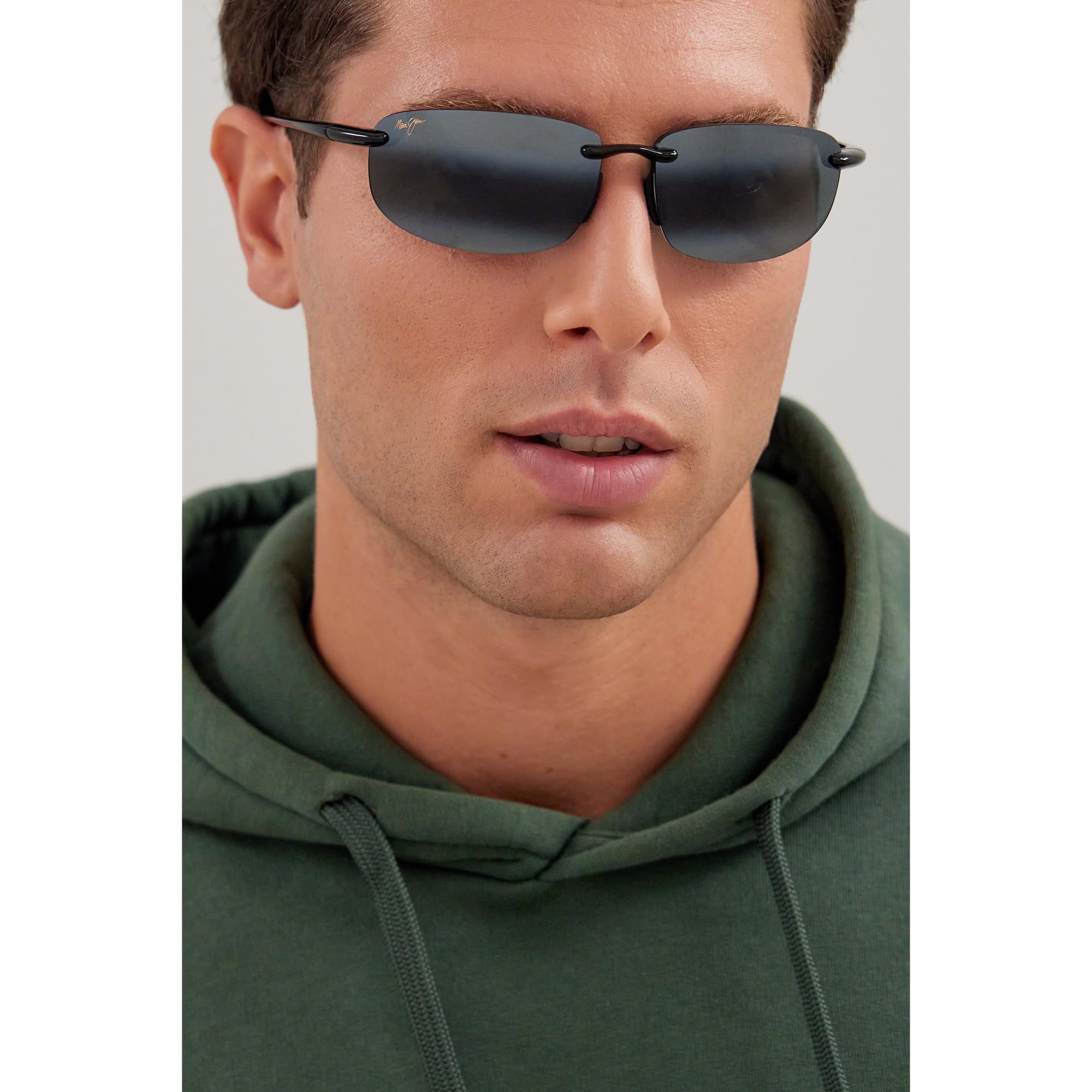 Foto 4 pulgar | Gafas De Sol Maui Jim Hookipa Polarizadas Sin Montura Negro/gris - Venta Internacional.