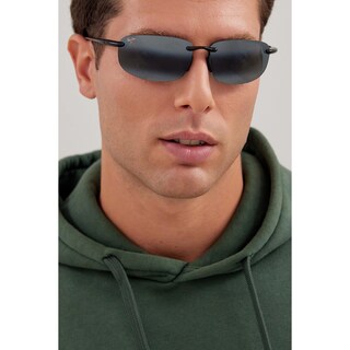Foto 3 | Gafas De Sol Maui Jim Hookipa Polarizadas Sin Montura Negro/gris - Venta Internacional.