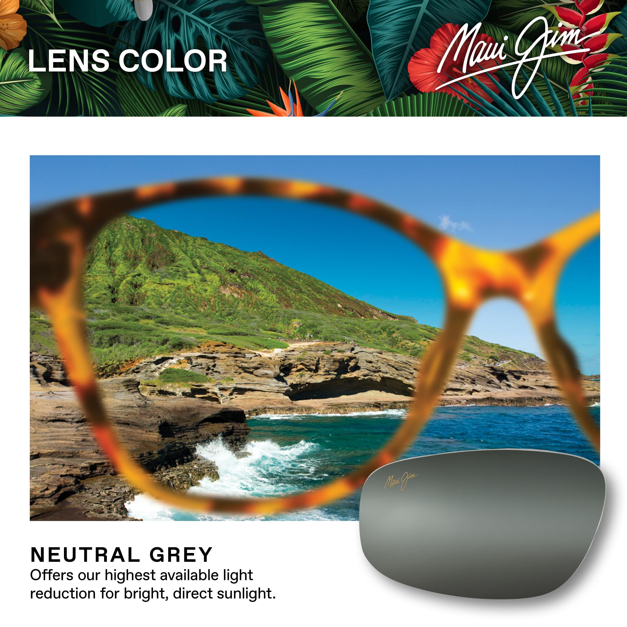 Foto 6 pulgar | Gafas De Sol Maui Jim Hookipa Polarizadas Sin Montura Negro/gris - Venta Internacional.