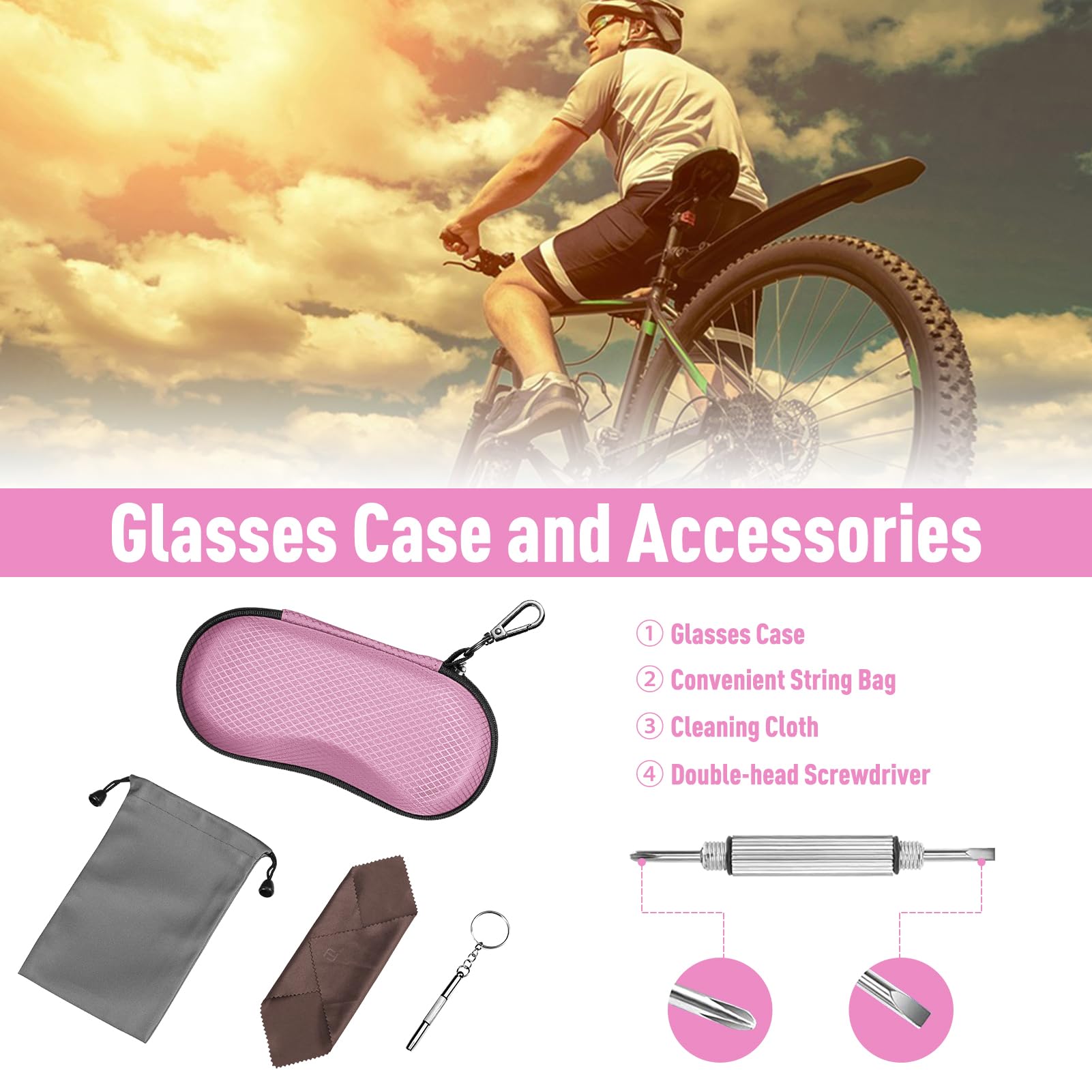 Foto 3 pulgar | Funda Para Gafas De Sol Fintie Hard Eva Shell A Prueba De Golpes, Rosa - Venta Internacional.