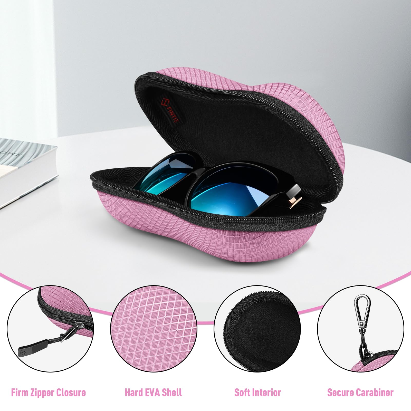 Foto 4 | Funda Para Gafas De Sol Fintie Hard Eva Shell A Prueba De Golpes, Rosa - Venta Internacional.