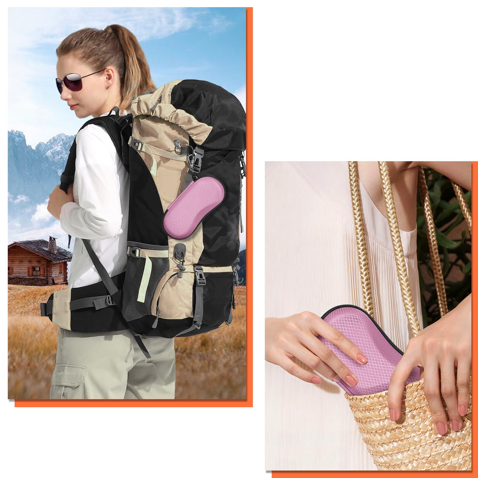 Foto 8 pulgar | Funda Para Gafas De Sol Fintie Hard Eva Shell A Prueba De Golpes, Rosa - Venta Internacional.