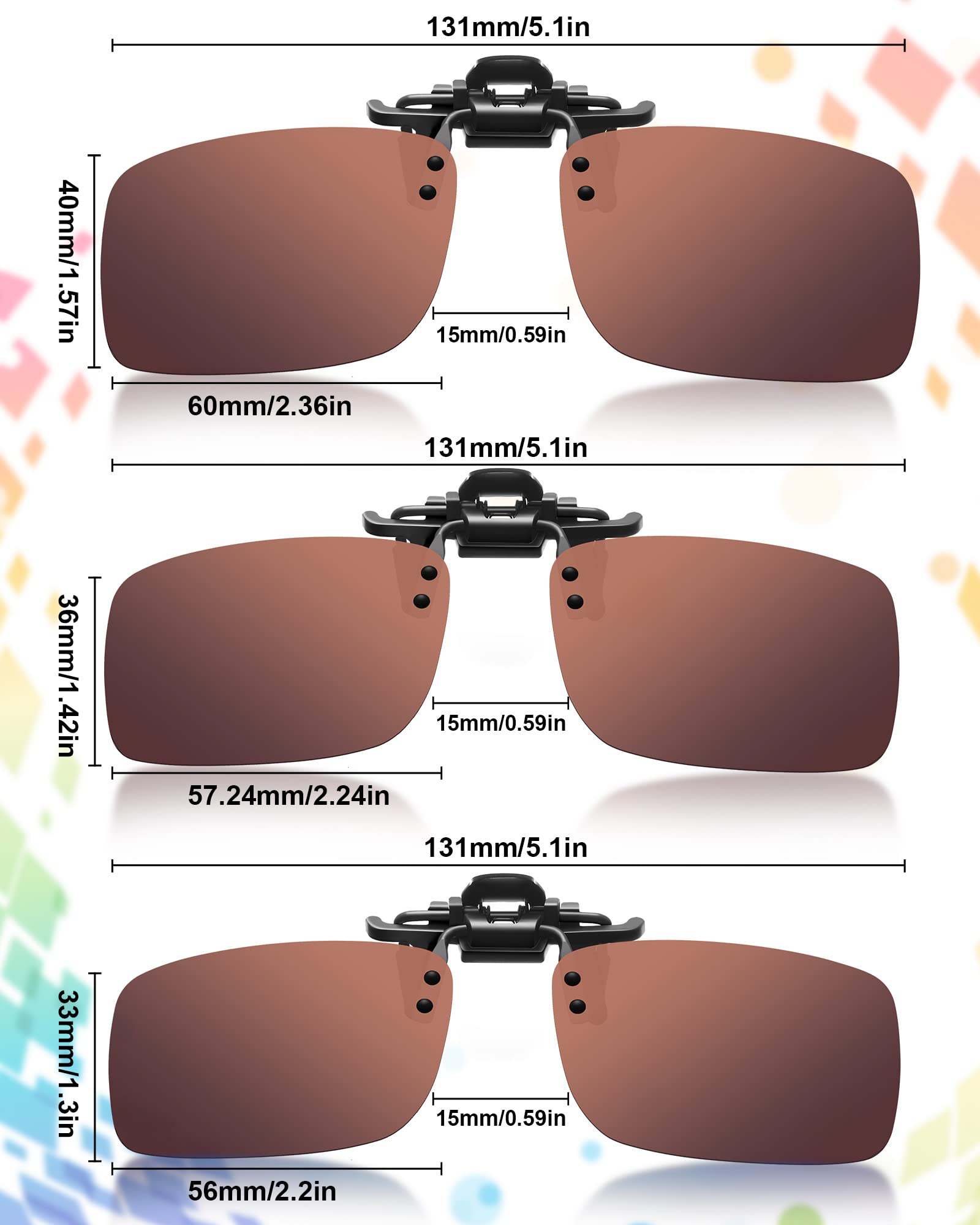 Foto 3 pulgar | Gafas De Sol Frienda Con Clip, Polarizadas, 5 Pares, Antideslumbrantes - Venta Internacional.