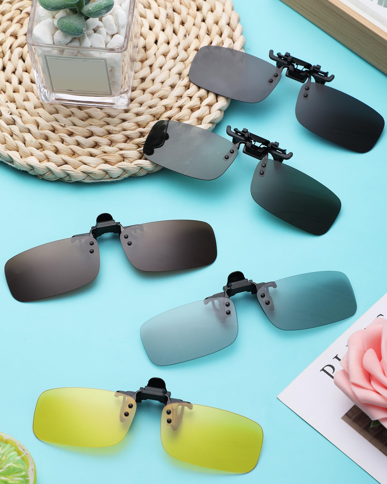 Foto 8 pulgar | Gafas De Sol Frienda Con Clip, Polarizadas, 5 Pares, Antideslumbrantes - Venta Internacional.